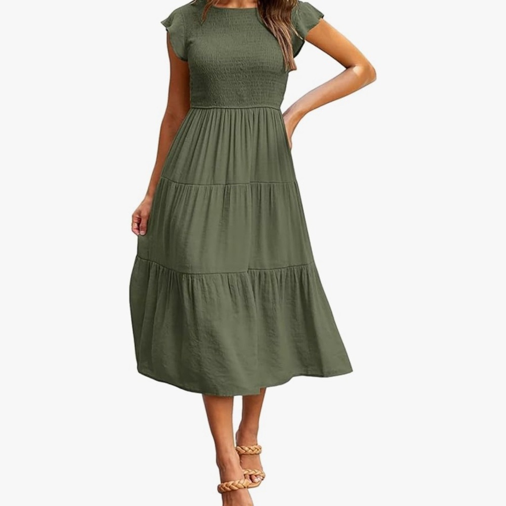 Medium Olive Green Ladies Dress Size M NEW